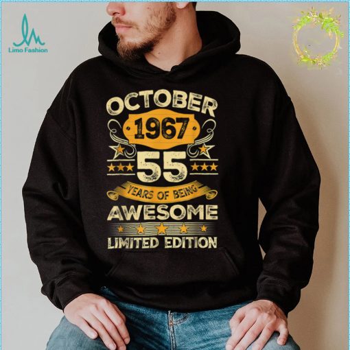 Awesome Since October 1967 55 Years Old 55th Birthday Gifts T Shirt