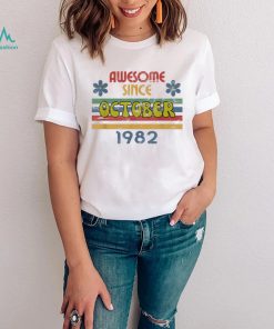 Awesome Since October 1982 Year Old Birthday Retro T Shirt