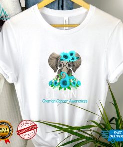 Be Kind Teal Ribbon Elephant Ovarian Cancer Awareness Gifts T Shirt   Copy (2)