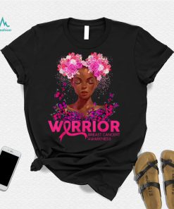 Black Women Queen Breast Cancer Warrior Pink Ribbon Afro T Shirt