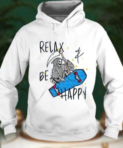 Blue Relax And Be Happy Cool Skateboarding Grim Reaper T Shirt