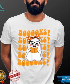 Boo Ghost Reading Books Librarian Halloween Boys Girls Kids T Shirt   Copy