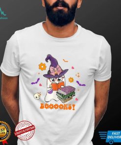 Booooks Cute Ghost Reading Library Books Halloween Teacher T Shirt