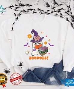 Booooks Cute Ghost Reading Library Books Halloween Teacher T Shirt