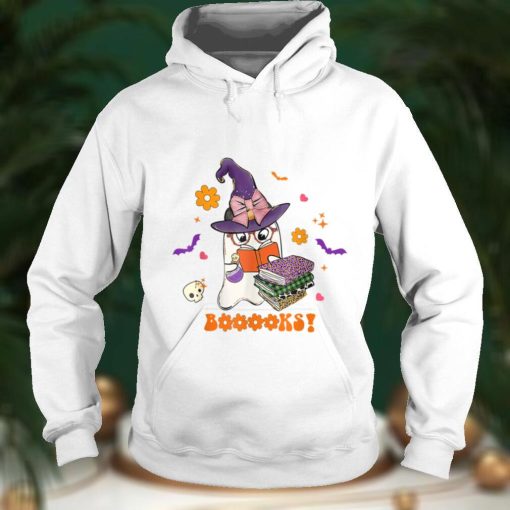 Booooks Cute Ghost Reading Library Books Halloween Teacher T Shirt