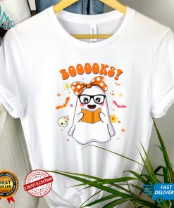 Booooks Ghost Boo Read Books Library Teacher Halloween Cute T Shirt   Copy (2)   Copy