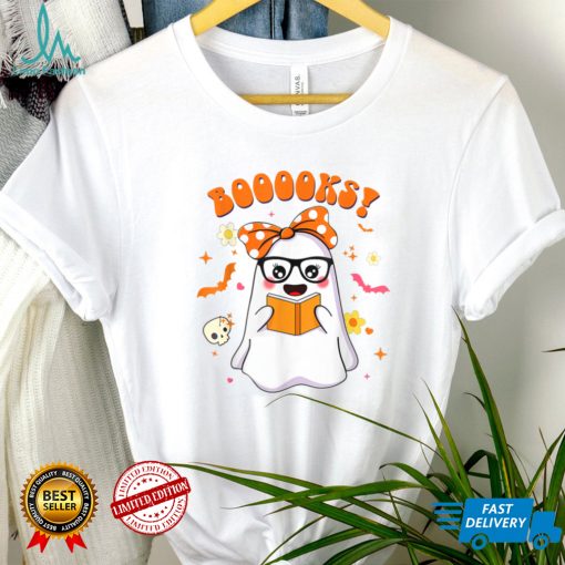 Booooks Ghost Boo Read Books Library Teacher Halloween Cute T Shirt   Copy (2)   Copy