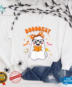 Booooks Ghost Boo Read Books Library Teacher Halloween Cute T Shirt Copy (2) Copy