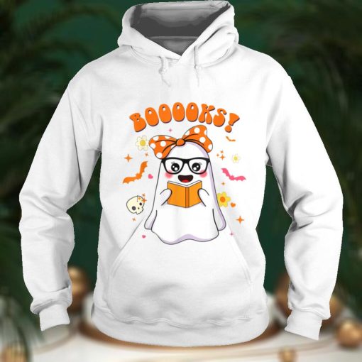 Booooks Ghost Boo Read Books Library Teacher Halloween Cute T Shirt   Copy (2)   Copy