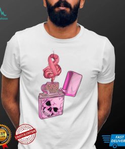 Breast Cancer Awareness Pink Fire Clipper Lighter Skeleton T Shirt Copy (2) Copy