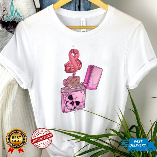 Breast Cancer Awareness Pink Fire Clipper Lighter Skeleton T Shirt   Copy (2)   Copy