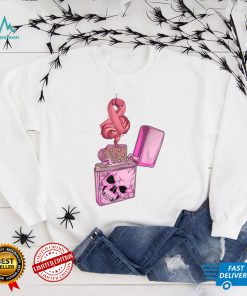 Breast Cancer Awareness Pink Fire Clipper Lighter Skeleton T Shirt Copy (2) Copy