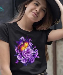 Butterfly purple rose shirt