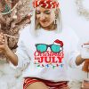 Christmas In July Santa Hat Sunglasses Summer Celebration T Shirt 1