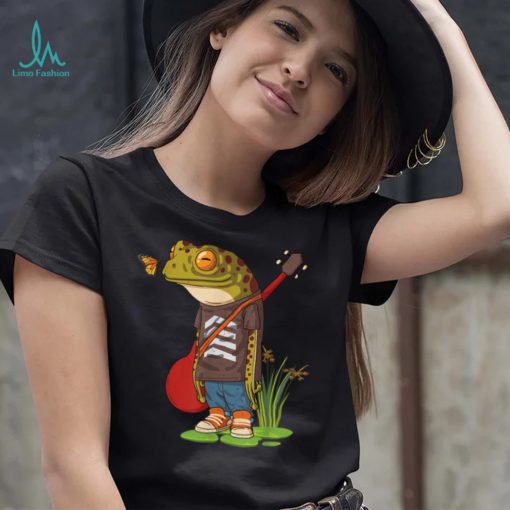 Cottagecore Musician Frog With Guitar Countrycore T Shirt