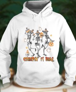 Creepin It Real Skeletons Pumpkin Boo Halloween Party T Shirt