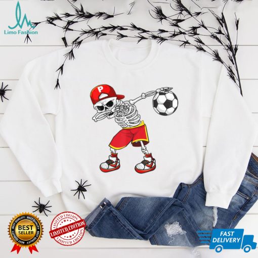 Dabbing Skeleton Soccer Funny Skull Halloween Costume T Shirt   Copy (2)