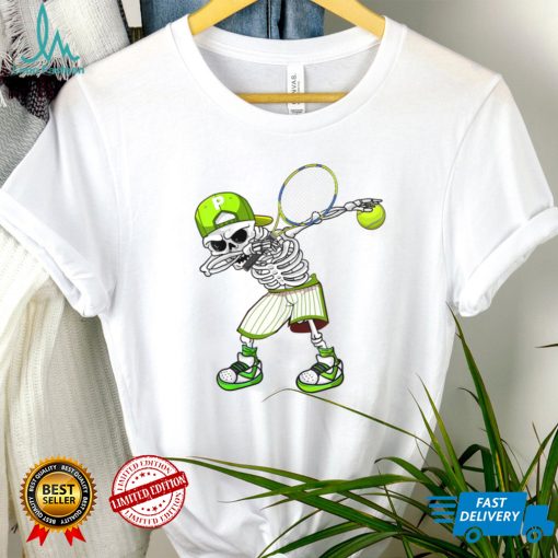 Dabbing Skeleton Tennis Funny Skull Halloween Costume T Shirt   Copy