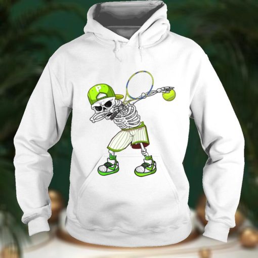 Dabbing Skeleton Tennis Funny Skull Halloween Costume T Shirt   Copy