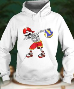 Dabbing Skeleton Volleyball Funny Skull Halloween Costume T Shirt