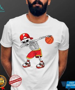 Dabbing Skeleton basketball Funny Skull Halloween Costume T Shirt