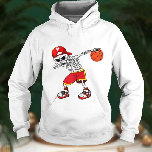 Dabbing Skeleton basketball Funny Skull Halloween Costume T Shirt