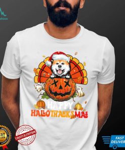 Dog Akita Happy Hallothanksmas Halloween Thanksgiving T Shirt Copy (2)