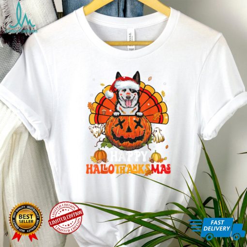 Dog Australian Cattle Hallothanksmas Halloween Thanksgiving T Shirt   Copy (2)