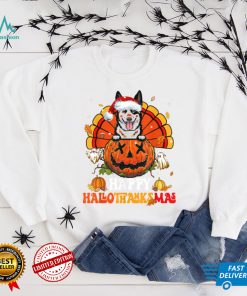 Dog Australian Cattle Hallothanksmas Halloween Thanksgiving T Shirt Copy (2)