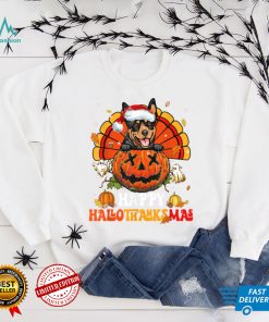 Dog Australian Kelpie Hallothanksmas Halloween Thanksgiving T Shirt Copy (2)