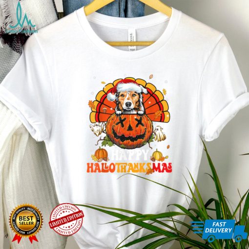 Dog Australian Shepherd Hallothanksmas Halloween T Shirt   Copy (2)