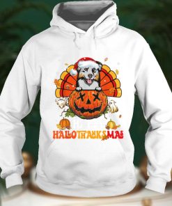 Dog Australian Shepherd Happy Hallothanksmas Halloween T Shirt Copy (2)