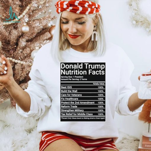 Donald Trump Nutrition Facts – 1 President 2 Terms – 2024 T Shirt