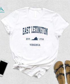 East Lexington Virginia VA Vintage Athletic Navy Sports Desi T Shirt