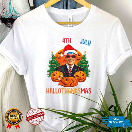 Funny Biden Happy 4th Of Hallothanksmas Holidays Halloween T Shirt