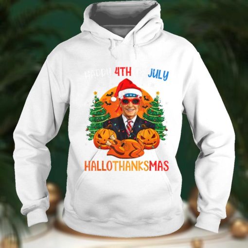 Funny Biden Happy 4th Of Hallothanksmas Holidays Halloween T Shirt