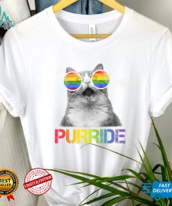 Funny Cat Purride Gay Pride Rainbow Sunglasses LGBTQ T Shirt