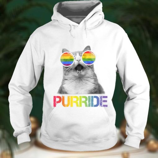 Funny Cat Purride Gay Pride Rainbow Sunglasses LGBTQ T Shirt