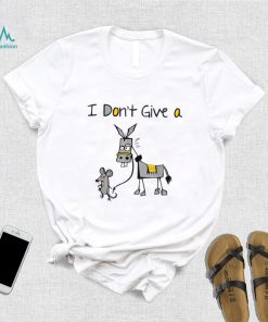 Funny MOUSE WALKING A DONKEY I Don't Give Rats Ass Mouse T Shirt (1)