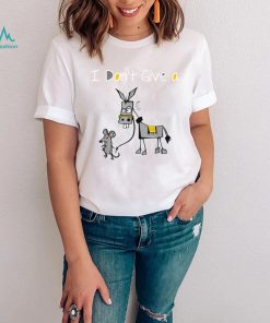 Funny MOUSE WALKING A DONKEY I Don't Give Rats Ass Mouse T Shirt
