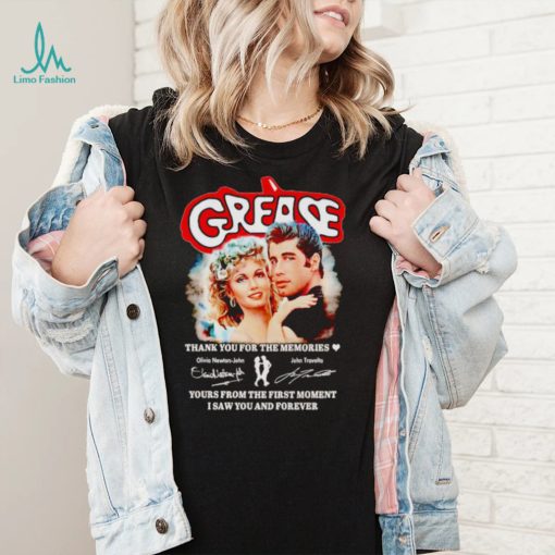 Grease thank you for the memories yours from the first moment shirt