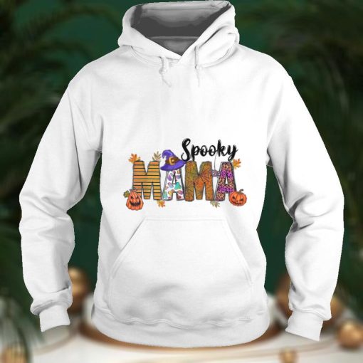 Halloween Spooky Mama Pumpkin Witch Leopard T Shirt