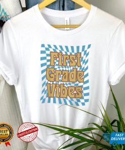 Hello First Grade Vibes Retro Teachers Kids Back To School T Shirt