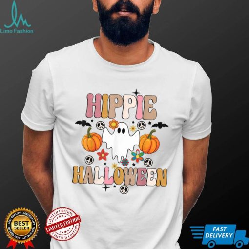 Hippie Halloween Funny Halloween With Ghost Boo Spooky T Shirt