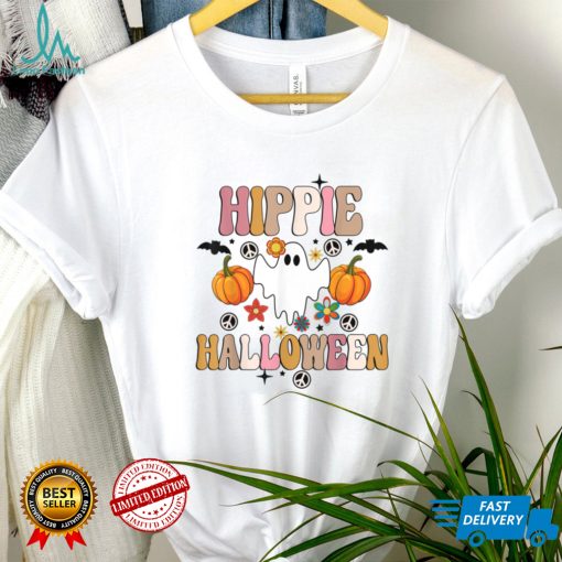 Hippie Halloween Funny Halloween With Ghost Boo Spooky T Shirt