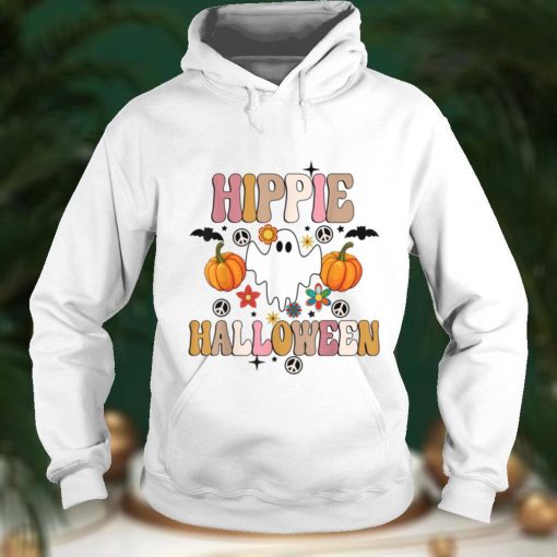 Hippie Halloween Funny Halloween With Ghost Boo Spooky T Shirt