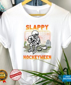 Hockey Slappy Hockeyween Skeleton Halloween Costume T Shirt