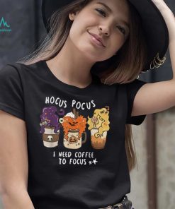 Hocus Pocus I Need Coffee to Focus Halloween Teacher Womens T Shirt