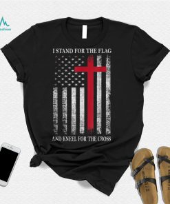 I Stand for the Flag and Kneel for the Cross Shirts USA Flag T Shirt