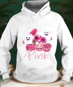 In October We Wear Pink Pumpkin Boos Breast Cancer Awareness T Shirt Copy